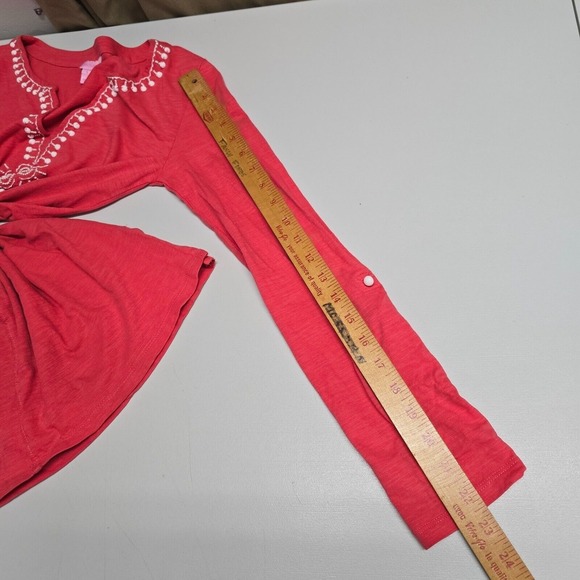Lilly Pulitzer Tunic Womens Small Pink Beaded Pullover‎ Roll Tab Resort READ - Picture 12 of 14